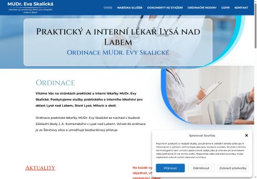 Zobrazit webové stránky Praktický lékař pro dospělé a interní lékař - MUDr. Eva Skalická