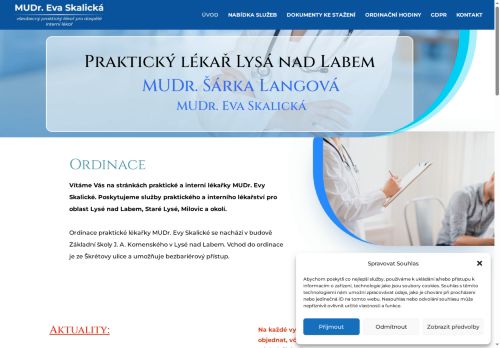 Zobrazit webové stránky Praktický lékař pro dospělé a interní lékař - MUDr. Eva Skalická