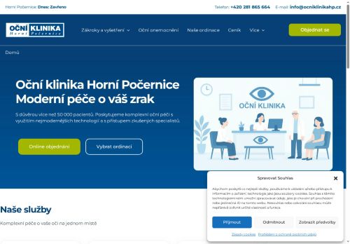 Zobrazit webové stránky Oční klinika Horní Počernice - pobočka Nymburk