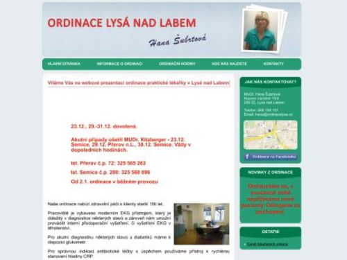 Praktický lékař pro dospělé - MUDr. Hana Šubrtová