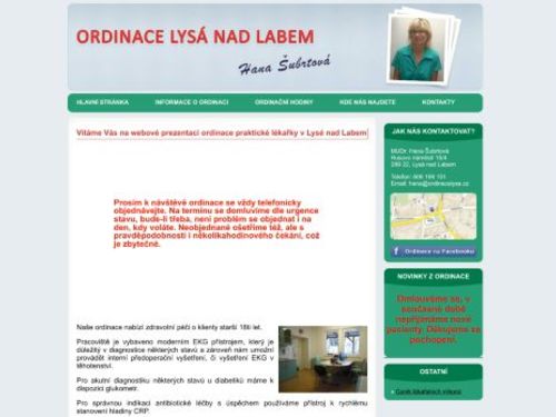 Praktický lékař pro dospělé - MUDr. Hana Šubrtová