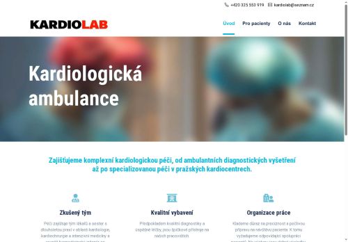 Zobrazit webové stránky Kardiologická ambulance KardioLab - MUDr. Severyn Romaniv, MUDr. Jevgenija Vymětalová, Ph.D.