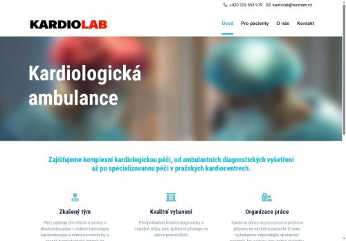 Zobrazit webové stránky Kardiologická ambulance KardioLab - MUDr. Severyn Romaniv, MUDr. Jevgenija Vymětalová, Ph.D.