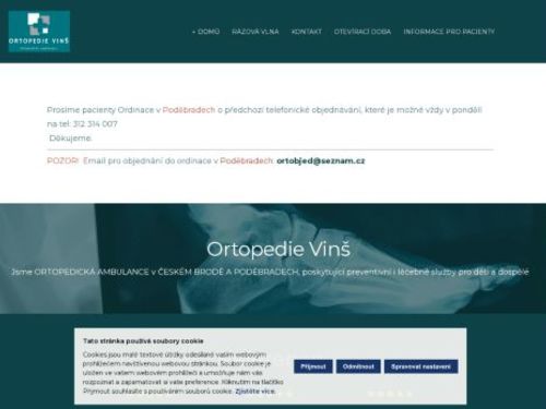 Ortopedie Vinš - MUDr. Michal Vlk, MUDr. Milan Plaček, MUDr. Milan Němejc