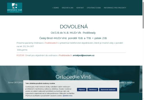 Zobrazit webové stránky Ortopedická ambulance - MUDr. Oldřich Vinš