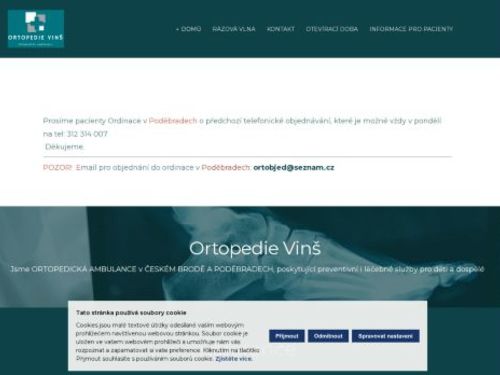 Ortopedická ambulance - MUDr. Oldřich Vinš