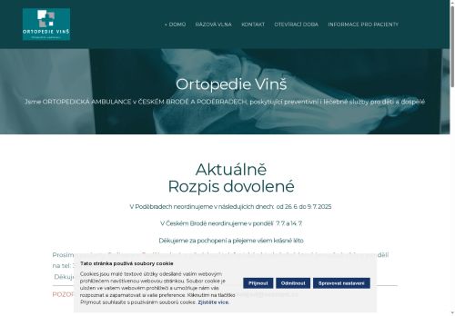 Zobrazit webové stránky Ortopedická ambulance - MUDr. Oldřich Vinš