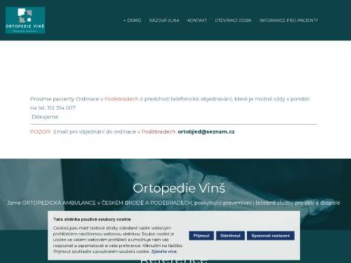 Ortopedická ambulance - MUDr. Oldřich Vinš