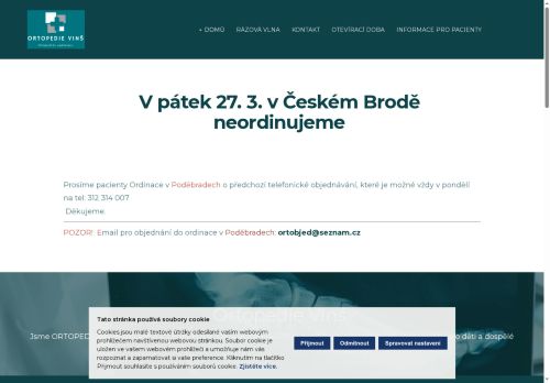 Zobrazit webové stránky Ortopedická ambulance - MUDr. Oldřich Vinš