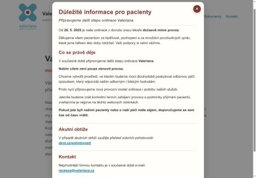 Zobrazit webové stránky Zubní ordinace Valeriana - MUDr. Petr Kozlík