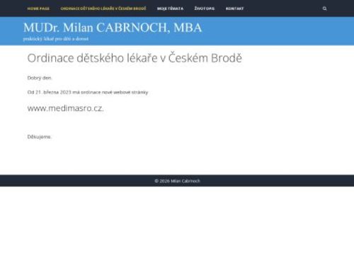 Praktický lékař pro děti a dorost - MUDr. Milan Cabrnoch, MBA