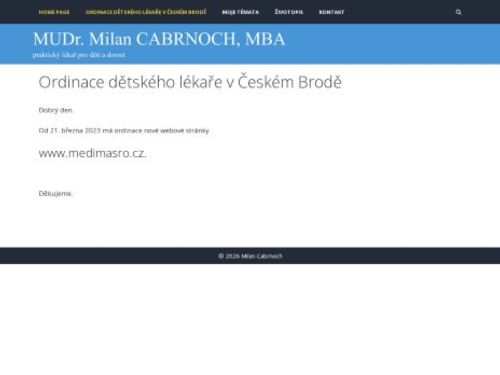 Praktický lékař pro děti a dorost - MUDr. Milan Cabrnoch, MBA