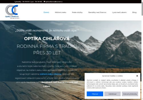 Zobrazit webové stránky Oční ordinace - optika Cihlářová