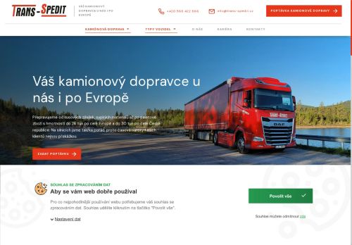 Webové stránky TRANS - SPEDIT s.r.o., Moravské Budějovice