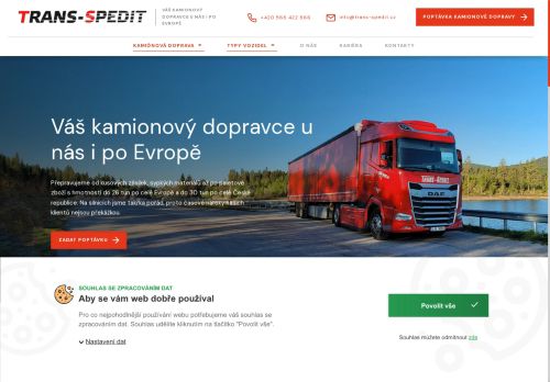 Webové stránky TRANS - SPEDIT s.r.o., Moravské Budějovice