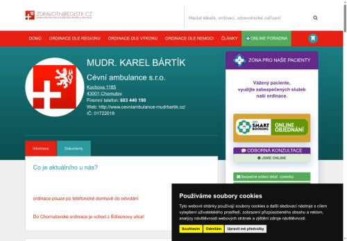 Zobrazit webové stránky Cévní ambulance - MUDr. Karel Bártík