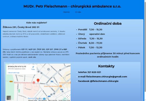 Zobrazit webové stránky Chirurgická ambulance - MUDr. Petr Fleischmann