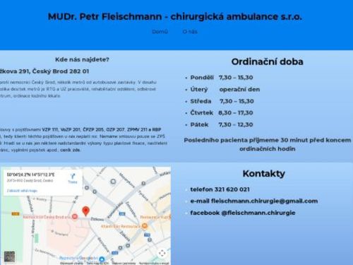 Chirurgická ambulance - MUDr. Petr Fleischmann