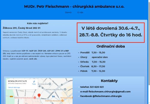 Zobrazit webové stránky Chirurgická ambulance - MUDr. Petr Fleischmann