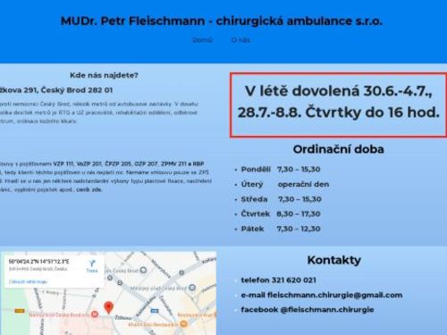 Chirurgická ambulance - MUDr. Petr Fleischmann