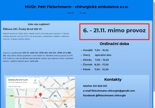 Zobrazit webové stránky Chirurgická ambulance - MUDr. Petr Fleischmann