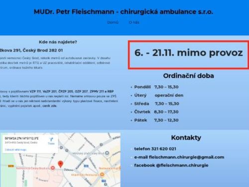 Chirurgická ambulance - MUDr. Petr Fleischmann