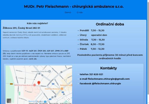 Zobrazit webové stránky Chirurgická ambulance - MUDr. Petr Fleischmann
