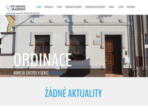 Praktický lékař pro dospělé - MUDr. Magdalena Blažková