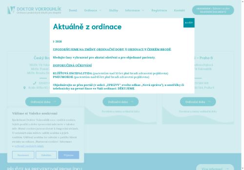 Zobrazit webové stránky Praktický lékař pro dospělé Doktor Vokrouhlík s.r.o. - MUDr. A. Frašková, MUDr. V. Vokrouhlík