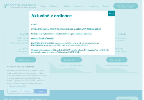 Zobrazit webové stránky Praktický lékař pro dospělé Doktor Vokrouhlík s.r.o. - MUDr. A. Frašková, MUDr. V. Vokrouhlík