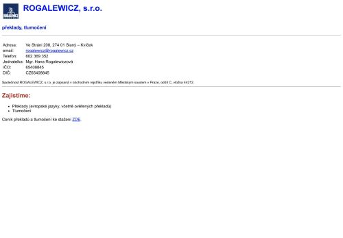 Zobrazit webové stránky ROGALEWICZ, s.r.o.