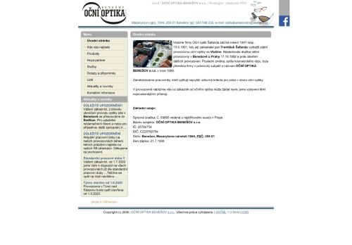 Zobrazit webové stránky Oční optika Benešov