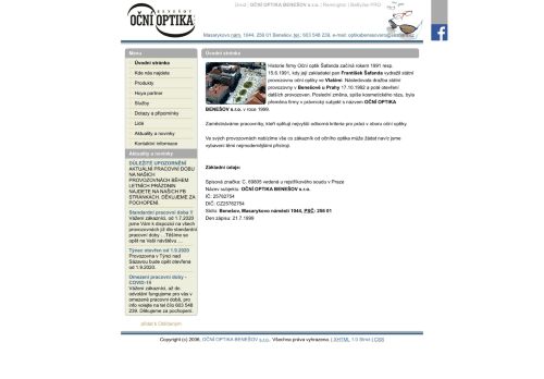 Zobrazit webové stránky Oční optika Benešov