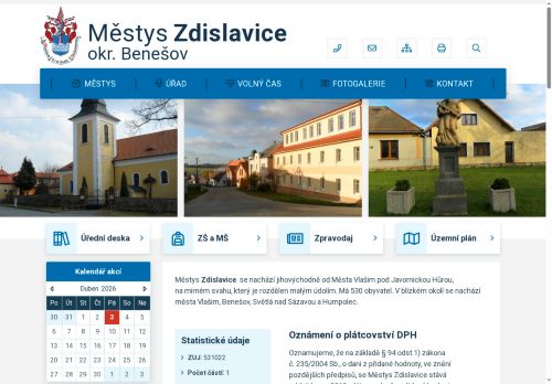Webové stránky Základní škola a mateřská škola Zdislavice, příspěvková organizace, Zdislavice