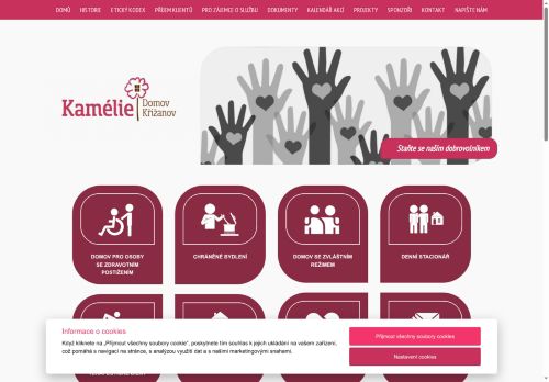 Webové stránky Domov Kamélie Křižanov, příspěvková organizace, Osová Bítýška