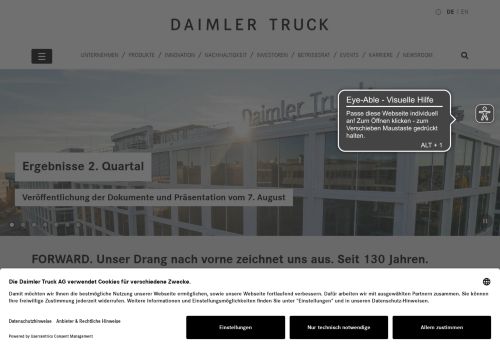 Webové stránky Daimler Buses Česká republika s.r.o., Holýšov