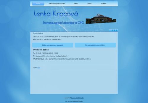 Zobrazit webové stránky Stomatologická laboratoř a OPG Lenka Krpcová