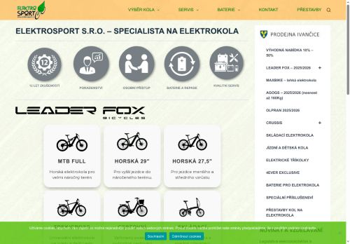 Zobrazit webové stránky Elektrokola Ivančice - Elektrosport s.r.o.