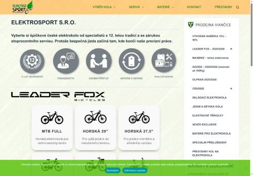 Zobrazit webové stránky Elektrokola Ivančice - Elektrosport s.r.o.