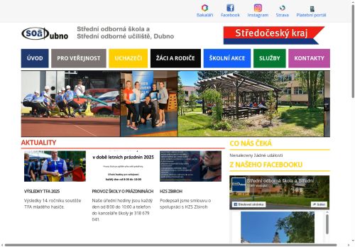Webové stránky Střední odborná škola a Střední odborné učiliště, Dubno, Dubno