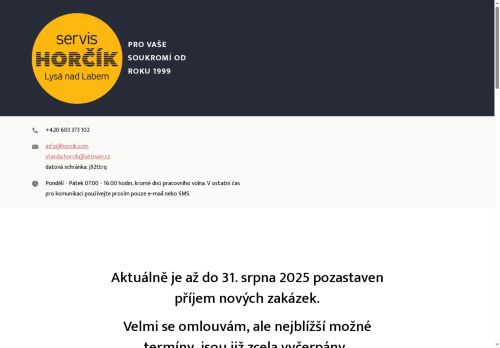 Zobrazit webové stránky Servis Horčík