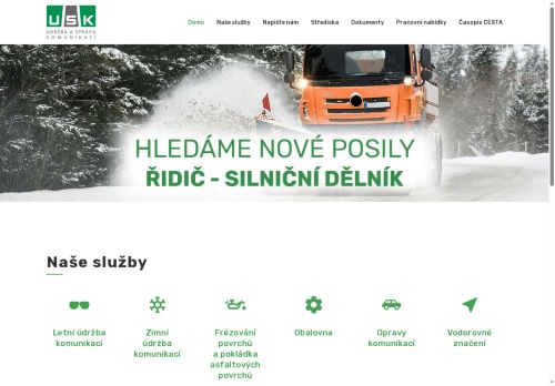 Webové stránky USK s.r.o., Bakov nad Jizerou