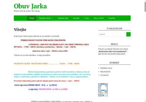 Zobrazit webové stránky Obuv Jarka