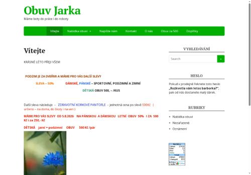 Zobrazit webové stránky Obuv Jarka