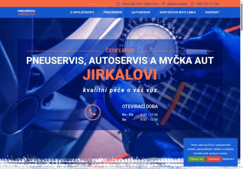 Zobrazit webové stránky Pneuservis, autoservis a myčka aut Jirkalovi