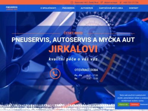 Pneuservis, autoservis a myčka aut Jirkalovi