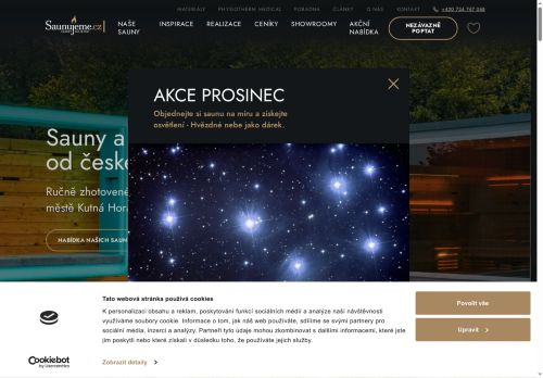 Webové stránky Saunujeme s.r.o., Kutná Hora