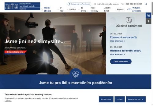 Zahrada, poskytovatel sociálních služeb nabízí práci na pozici Zdravotní sestra/bratr v obci Kladno