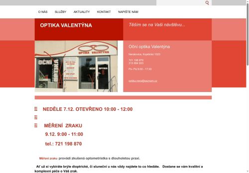Zobrazit webové stránky Oční optika Valentýna
