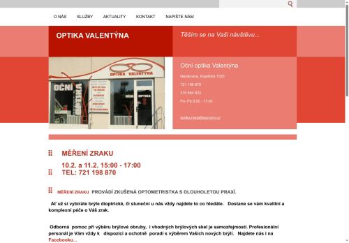 Zobrazit webové stránky Oční optika Valentýna